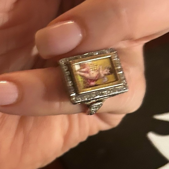 The most dainty ring you will ever find it is a size 3 and 100 years old - Picture 6 of 11